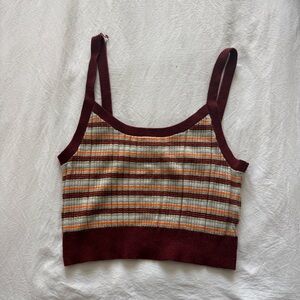 Levi’s Striped Burgundy Crop Top